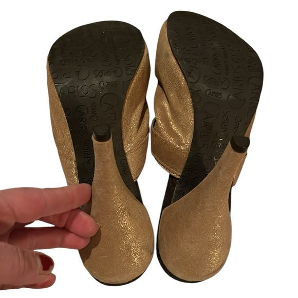 Carlos Santana size 9.5 tan suede mules or high heel clogs closed toe - Picture 8 of 14